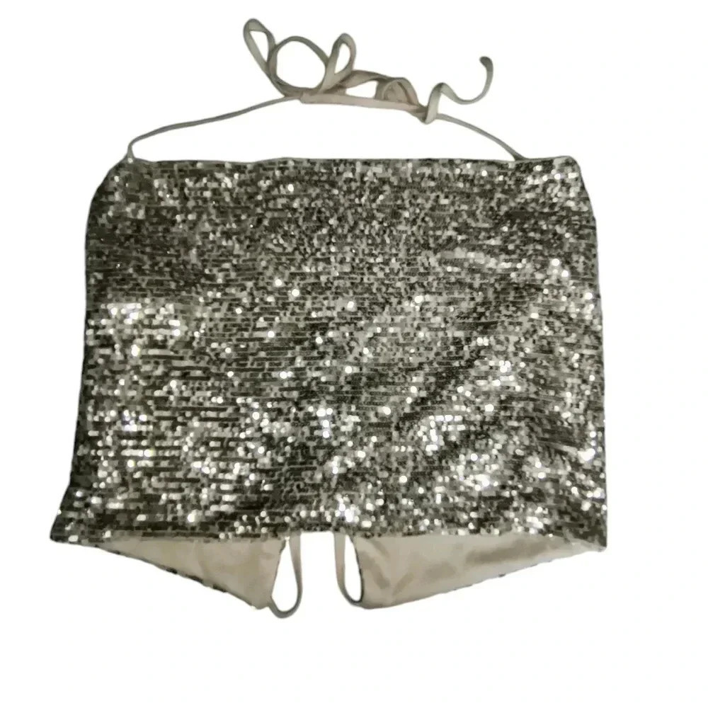 Wild Fable Women's Sexy Festive Dressy Sequin Cropped Top, S, NWT